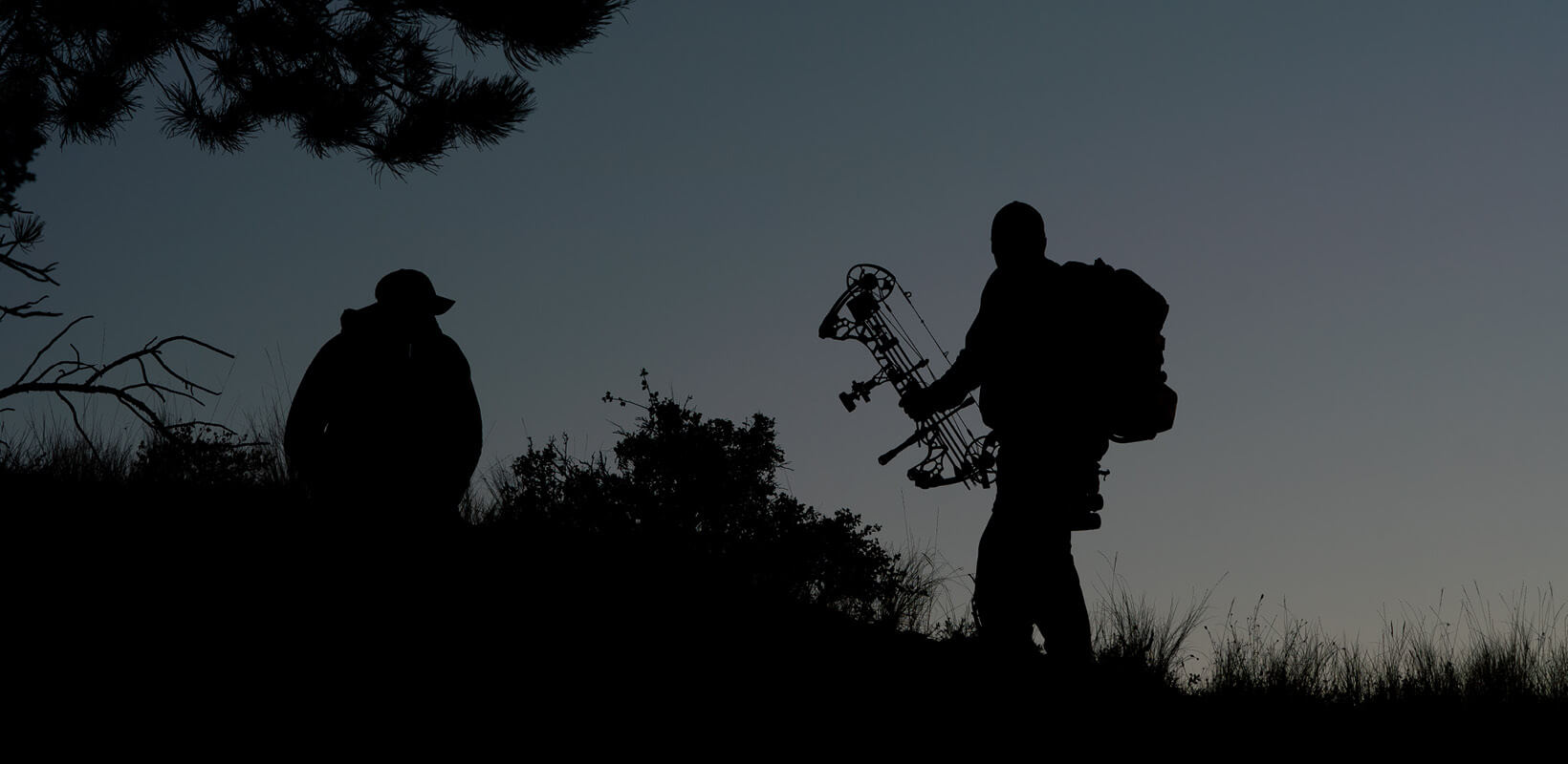 Bowhunter at night